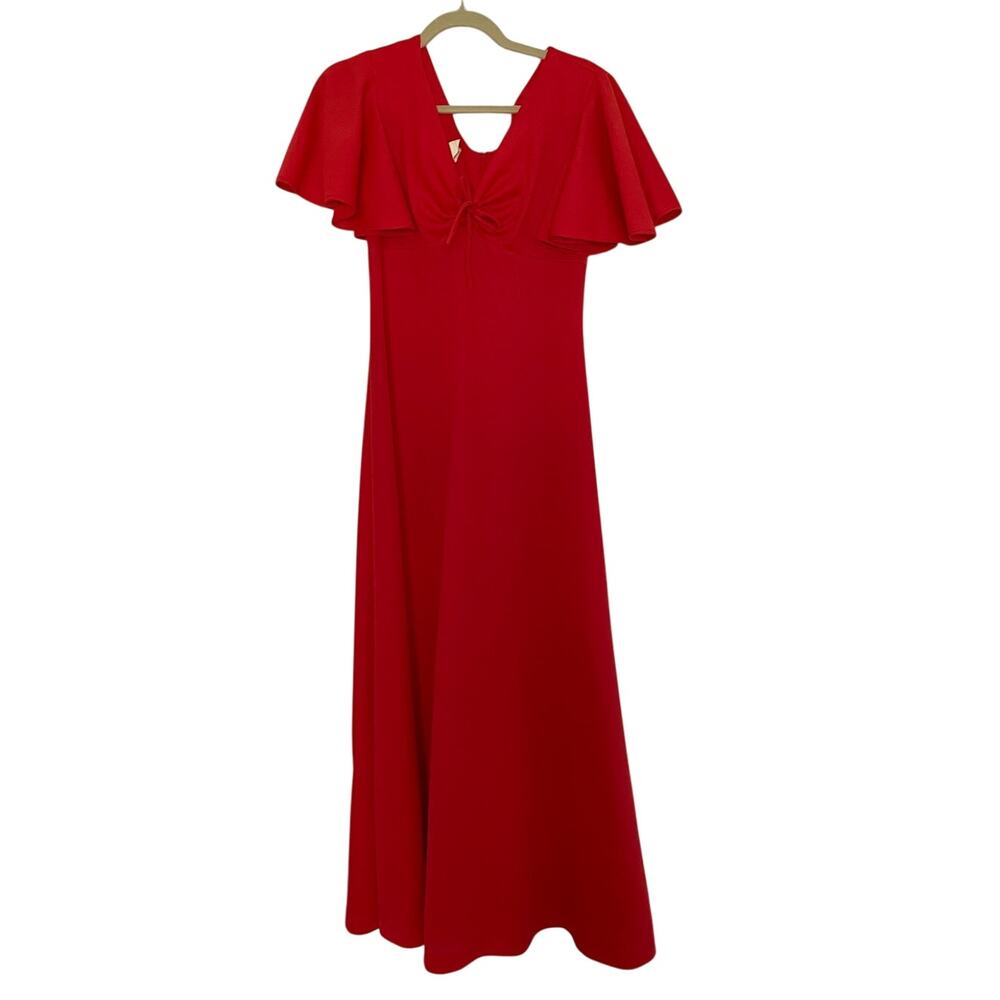 Vintage George Orange Maxi Dress Women’s Size 12 Sleeveless 70s Polyester Retro - Picture 2 of 6